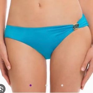 A.Che Winslet Hipster Catalina Blue Bikini Bottom Gold Accent Small